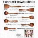 Wooden Non-Stick Kitchen Pan Toolset 7 Pieces Set,100% Natural Teak Kitchen Utensils Spatula, Wooden Cooking Utensils Spoons, Fried Spatula and Salad Fork by CozyNest Decor