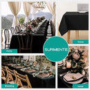Surmente 5 Pack Black Tablecloth 90 x 156-inch Rectangular Polyester Table Cloth for Weddings, Banquets, or Restaurants by CozyNest Decor