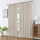Joydeco Pleated Curtains for Living Room Bedroom, Linen Drapes 90 inch Length 2 Panels Set, Blackout Thermal Insulated Curtain(Ecru,40'' Wx90'' L) by CozyNest Decor