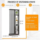 Wall Room Divider with Shelves, Freestanding Modern Wood + Metal Room Divider Screen with Storage Cabinet, Black, 1 Panel, L 31.49.478.7in by CozyNest Decor
