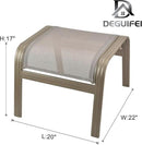 Outdoor Ottoman Patio Footstools Assembled Aluminum Footrest Side Table Small Chair Patio Ottoman for Garden,Balcony,Poolside 2 Set Champagne by CozyNest Decor