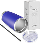 VEGOND 20oz Tumbler with Lid and Straw Stainless Steel Tumbler Cup Vacuum Insulated Double Wall Travel Coffee Mug Powder Coated Coffee Cup (Bluish Violet 1 Pack) by TinyTreasures Baby Boutique