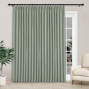 Macochico 120”Wx102”L 100% Blackout Linen Curtains Pinch Pleated Thermal Panels for Sliding Door Bedroom Living Room Farmhouse Shabby Chic Fog Green Burlap Curtains with Tieback 1 Panel by CozyNest Decor