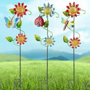 3 Pcs Sunflower＆Butterly＆Ladybug＆Dragonfly Decorative Garden Stakes,23.5 in Metal Sunflower Yard Art for Outside Decor,Spring Outdoor Decor for Mom,Women,Grandma by CozyNest Decor