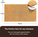 KANKUN Coco Coir Door Mat with Heavy Duty Backing, Welcome Doormat (17" x 30"), Doormat Entrance (Plain - Anti Shedding) by CozyNest Decor