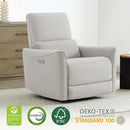 CHITA Power Recliner Chair Swivel Glider, FSC Certified Upholstered Faux Leather Living Room Nursery Reclining Sofa Chair with Lumbar Support, Cream by CozyNest Decor
