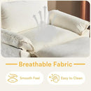 Karl home Oversized Accent Chair Chenille Sofa with Chaise, Modern Sofa Chair with Removable Ottoman Modular 1-Seater Couch and 2-Layer Ottoman for Living Room, Apartment, Studio, Beige by CozyNest Decor