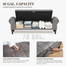 YOUDENOVAn 60”Bench with Storage, Upholstered Tufted Button Window Bench with Plenty Hidden Storage Space,Faux Leather Ottoman Bench for Bedroom, Living Room, Entryway，Grey by CozyNest Decor