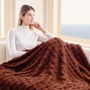 NEWCOSPLAY Faux Fur Throw Blanket Burnt Orange Bubble Blanket Thick Warm Soft for Couch Sofa Bed 550GSM (Burnt Orange, Throw(50"x60")) by CozyNest Decor