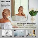 ANDY STAR Brushed Nickel Mirror, 28x36 Inch Stainless Steel Metal Frame Oblong Bathroom Mirror for Vanity, 1’’ Deep Wall Mounted Vertically/Horizontal by CozyNest Decor
