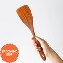6 PCS Wooden Spoons for Cooking - Teak Wooden Cooking Utensils Set with Holder - Non-Stick, Soft Grip, Ergonomic Design - Natural Finish by CozyNest Decor