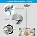 XINGQI Nickel Ceiling Light Adjustable Height Pendant Lighting Fixture 3-Light Metal Lamp 13" Rustic Round Lights for Dining Room Kitchen Bedroom Foyer Hallway by CozyNest Decor