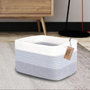 COMFY-HOMI 3PACK Cotton Rope Woven Basket With Handles for Shelves, Toy, Book, Cloth Storage Basket for Organizing|13.5" x 11" x 9.5" Decorative Nursery Cube Bin for Living Room（White / 3-Tone Grey） by CozyNest Decor