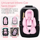 Infant Car Seat Insert with 3 Shoulder & Crocth Covers, Thickened Carseat Head and Body Support for Infant, Reversible Baby Car Seat Cushion for Boys Girls, Soft Mink Dot Newborn Insert for Preemie by TinyTreasures Baby Boutique