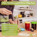 WeeSprout Glass Baby Food Storage Jars w/ Lids (4/8 oz, 12 Pack Set) Snack, Reusable Small Containers, Breast Milk, Fridge, Freezer, Microwave & Dishwasher Safe, Essential Must Have for Infants by TinyTreasures Baby Boutique