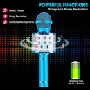BlueFire 4 in 1 Karaoke Wireless Microphone with LED Lights, Portable Microphone for Kids, Great Toys for Kids, Girls, Boys and Adults (Blue) by TinyTreasures Baby Boutique