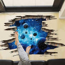 3D Space Floor Sticker,Blue Galaxy Wall Decal-Removable Mural for Kids Bedroom Living Room Milky Way Decorations by CozyNest Decor