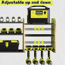 Power Tool Organizer with Charging Station Wall Mount, 3 Layer Expanded Heavy Duty Garage Organization, 45.5 Inch Length Garage Tool Storage, 8 Drills, 2 Assemble Method, Green by GreenHaven Gardens