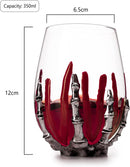 Bloody Skeleton Hand Wine Glass Set Of 2 By 16OZ Skeleton Glasses 5 H Goth Gifts Ske by The Wine Savant