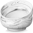 MALACASA Large Serving Bowls, 60 OZ (8'') Salad Bowls Set of 2, Ceramic Mixing Bowls for Kitchen, Serving Bowl for Soup, Pasta, Side Dishes and Entertaining, Marble Grey, Series REGULAR by CozyNest Decor