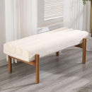 White Modern Bench Upholstered End of Bed Bench Chenille Fabric Bedroom Bench for Entryway Living Room Vanity Makeup Room, 47" Long, Wooden Legs by CozyNest Decor