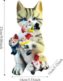 Garden Cat Eating Gnomes Statues Funny Gnome Decor for Outdoor Patio Lawn Yard Decor (cat Eating) by GreenHaven Gardens