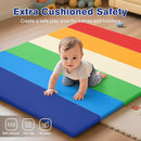 Foam Baby Play Mat: PU Leather Waterproof Kids Playmat - Trifold Floor Mat - Large Play Mat for Playpen Thick Pad Fodable Mattress Soft Toddler Mattress Infant Cushion for Preschool (Rainbow) by TinyTreasures Baby Boutique