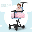Dream On Me Lightweight and Compact Coast Rider Stroller with One Hand Easy Fold, Adjustable Handles and Soft Ride Wheels, Sky Blue by TinyTreasures Baby Boutique