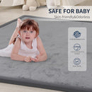 ACOMOPACK Baby Play Mat for Floor 1.3" Thick Memory Foam Play Mat 79"×118" Tummy Time Crawling with Non-Slip Bottom for Living Room,Nursery,Soft Velvet Playpen Mats for Kids,Infants（Dark Grey） by TinyTreasures Baby Boutique