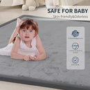 ACOMOPACK Baby Play Mat for Floor 1.3" Thick Memory Foam Play Mat 71"×79" Tummy Time Crawling with Non-Slip Bottom for Living Room,Nursery,Soft Velvet Playpen Mats for Kids,Infants（Dark Grey） by CozyNest Decor