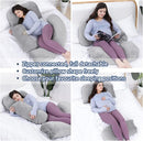 AS AWESLINGDetachable Maternity Pillow for Pregnant Women | 60in Pregnancy Pillows for Sleeping | Extra Large Full Body Pillow for Pregnancy with Crystal Velvet Cover(Dark Gray) by TinyTreasures Baby Boutique