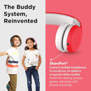 LilGadgets Connect+ Wired Kids Headphones for School with Mic, Volume Limited & Noise Reduction, On-Ear Headset with Cord, SharePort Technology for Multiple Kids & SoftTouch Padding, Red by TinyTreasures Baby Boutique