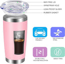 VEGOND 20oz Tumbler with Lid and Straw Stainless Steel Tumbler Cup Bulk Vacuum Insulated Double Wall Travel Coffee Mug Powder Coated Coffee Cup(Pink 6 Pack by TinyTreasures Baby Boutique