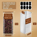 64oz Rectangle Airtight Glass Storage Containers with Bamboo Lids (Set of 3), Square Food Storage Jar, Pantry Organizers for Cereal, Flour, Pasta and Coffee beans (‎with Black Lable) by CozyNest Decor
