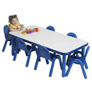 Children’s Factory Baseline Preschool 60" x 30" Rectangular Table & Chair Set - Solid Blue - AB74620PB by CozyNest Decor