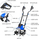 BILT HARD Tiller Cultivator 16 inch, 13.5 Amp 6 Steel Tines Tillers for Gardening Foldable, Electric Garden Rototiller with Adjustable Wheels by GreenHaven Gardens