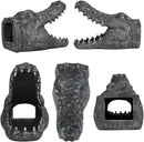 Alligator Downspout- Gutter Downspout Decorative-Funny Garden Decoration - Outdoor Splash Block Waterproof Resin Ornament for Lawn- 2""×3"" Downspout Extender Diverter, Gray by GreenHaven Gardens
