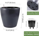 Dexceder 15x14 Self Watering Planter with Wheels Indoor Outdoor, Inner Pot Design, Thickened Large Floor Standing Flower Plant Pot with Water Level Indicator (Slate Gray Matte) by CozyNest Decor