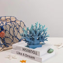 5.8" H Blue Coral Decor, Resin Coral Statue, Nautical Decorations for Home, Beach/Coastal/Ocean Themed Cabinet Shelf Tabletop Decor by CozyNest Decor