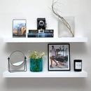 Homeforia White Floating Shelves 30 inch, High End Solid Real Wood 30inch Floating Shelf for Wall Mounted, White Wooden 30in Long Floating Shelves, Heavy Duty Bracket, 30 X 6.5 X 1.75 inches, Set of 2 by CozyNest Decor
