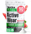 Rockin' Green Laundry Detergent, Plant based, All Natural Laundry Detergent Powder, Vegan and Biodegradable Odor Fighter, Safe for Sensitive Skin (Active Wear 90 Loads - Smashing Watermelons) by TinyTreasures Baby Boutique