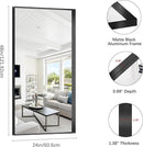 Black Bathroom Mirror, 24x48 Inch Rectangular Framed Mirror, Large Wall Mounted Bathroom Vanity Mirror Over Sink for Bedroom,Restroom, Living Room, Hangs Vertically or Horizontally by CozyNest Decor