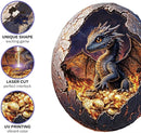 Jigfoxy Wooden Puzzle for Adults, Hatchling Dragon Wooden Jigsaw Puzzles for Adults, Unique Animal Shape Wood Cut Puzzles for Family Friend Puzzle Lovers(M-11.4 * 9.5in-190pcs) by TinyTreasures Baby Boutique