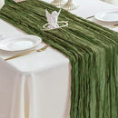 Sioloc 1 Pack Moss Green Cheesecloth Table Runner Fall Autumn Decor for Home 10ft Table Cloth for Tea Wedding Birthday Party Baby Bridal Shower Halloween Thanksgiving by CozyNest Decor