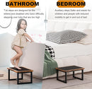 Wooden Step Stool with Non-Slip mat,Bed Steping Stool for Adult Hold up to 500lbs，Wood One Step for Kitchen, Bedroom, Living Room, Bathroom… (Brown) by TinyTreasures Baby Boutique
