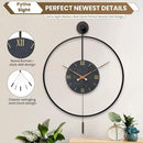 Large Modern Wall Clock,Wall Clocks for Living Room Decor,Classical Silent Metal Minimalist Walnut Dial,Big Decorative Farmhouse Pendulum Wall Clock With Walnut Pointers for Office,Dining Room by CozyNest Decor