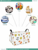 FANKANG Storage Bins, Nursery Hamper Canvas Laundry Basket Foldable with Waterproof PE Coating Large Storage Baskets for Kids Boys and Girls, Office, Bedroom, Clothes,Toys(Rec-deer） by TinyTreasures Baby Boutique
