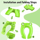 Portable Potty Seat for Toddler Travel - Foldable Non-Slip Potty Training Toilet Seat Cover for Boys Girls, Baby Kids with Drawstring Bag (Green Frog) by TinyTreasures Baby Boutique