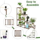 XXXFLOWER Plant Stand Indoor Outdoor Wood Plant Shelf for Multiple Plants ，Large Plant Rack for Window Garden Balcony Patio Porch Living Room (Brown-8 Potted) by GreenHaven Gardens