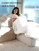 YnM Chunky Throw Blanket, Medium-Weight, Hand Knitted with Chenielle Yarn, Skin Friendly, Ventilated and Breathable, Machine Washable, Home Décor Piece for Couch, Sofa and Bed (White, 80x87 Inch) by CozyNest Decor